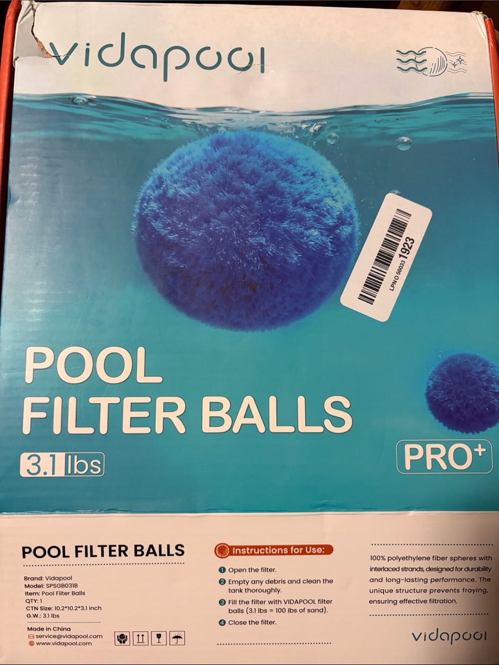 Vidapool Pool Filter Balls - NIB